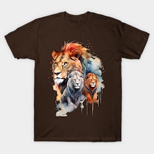 Elegant watercolor silhouettes of lions T-Shirt